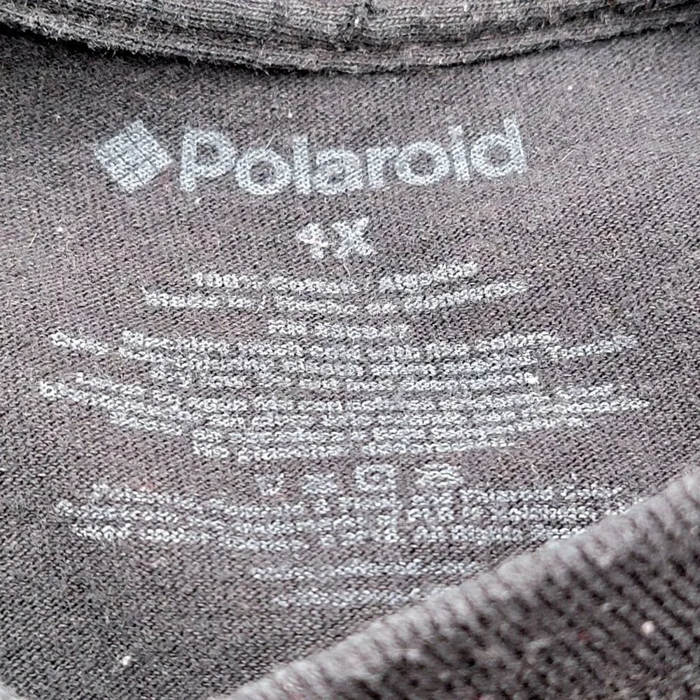 Polaroid Long Sleeve Graphic Tee With Rainbow Stripes On Back & Sleeves - 4X - Picture 16 of 16